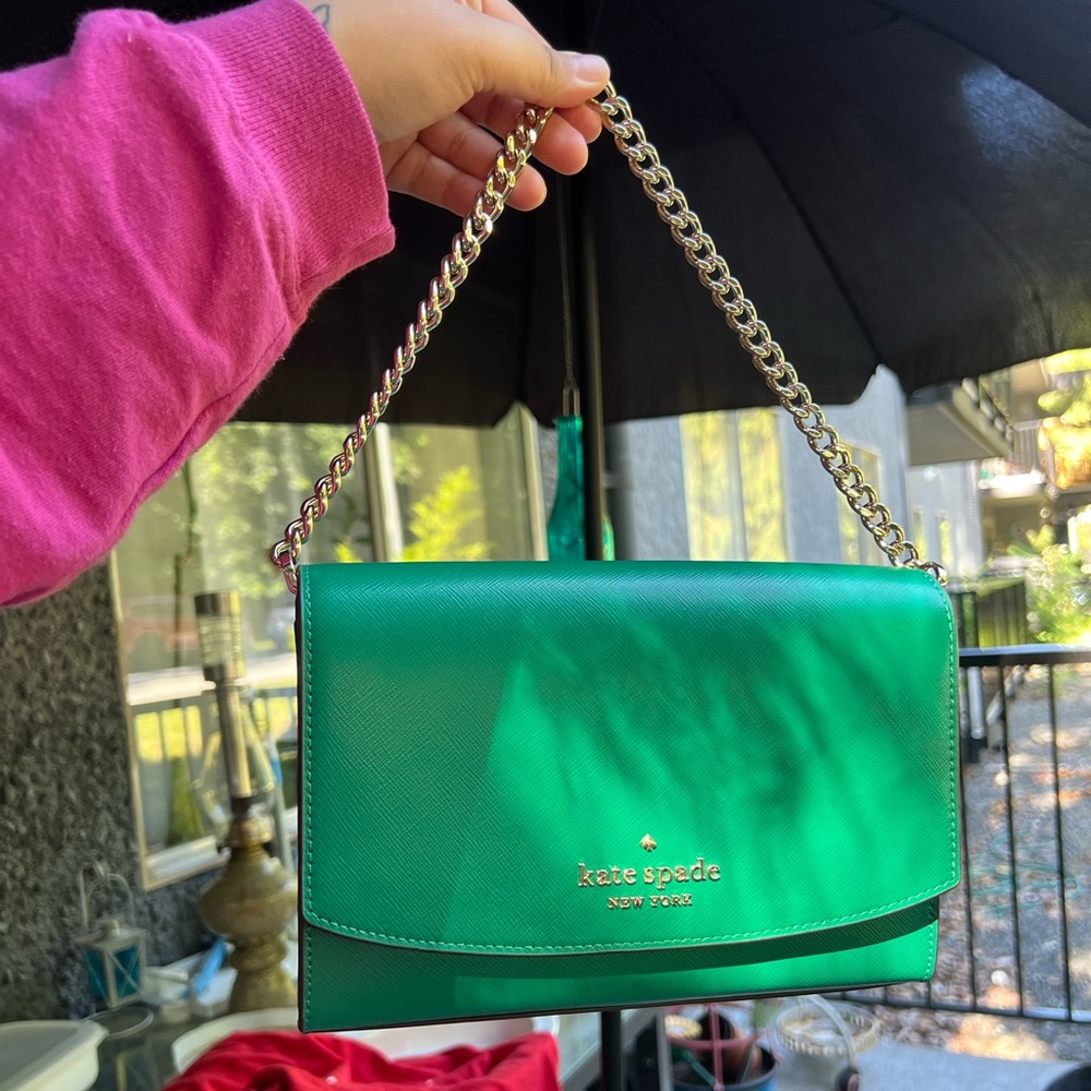 Kate Spade Green shoulder + crossbody bag